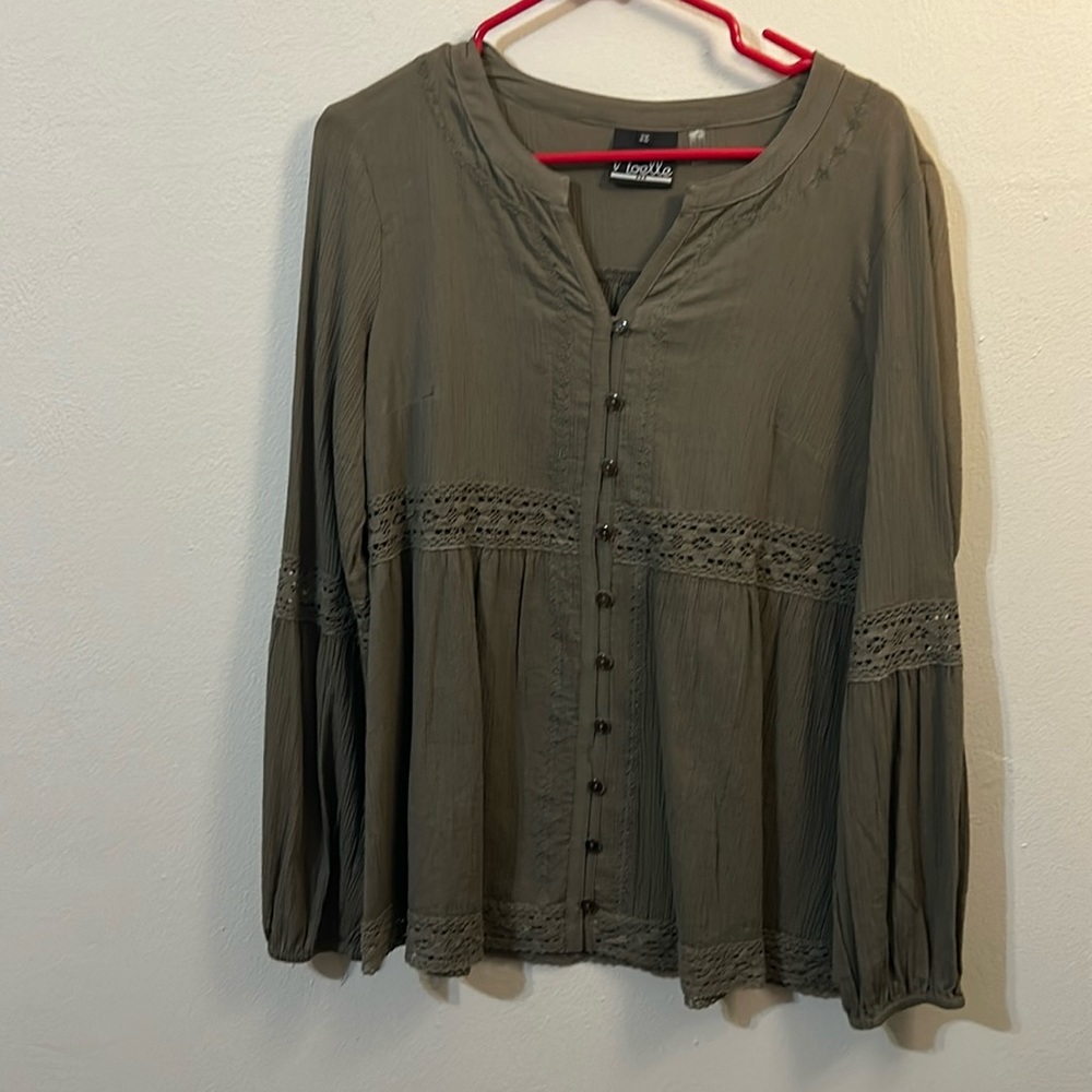Long sleeve button down blouse